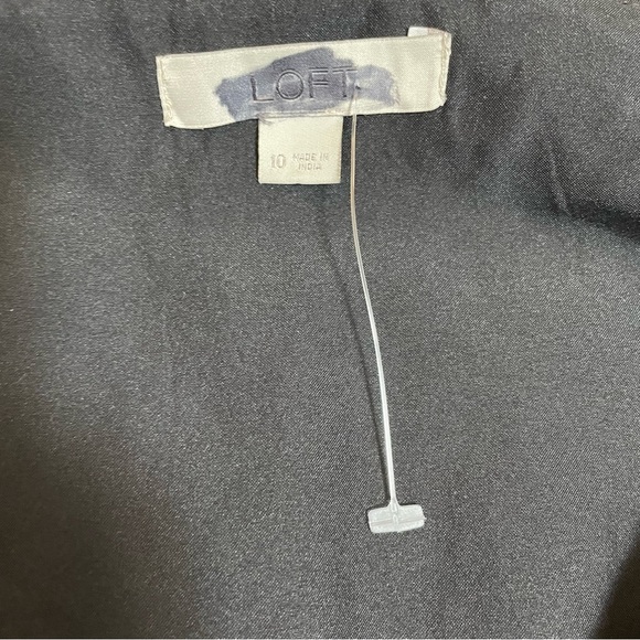 New LOFT Cotton Black White Embroidered Scalloped Shift Skirt Size 10 - Picture 7 of 9